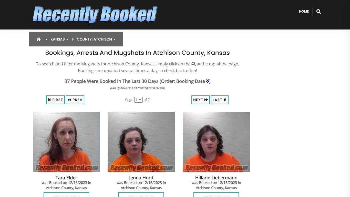 Bookings, Arrests and Mugshots in Atchison County, Kansas